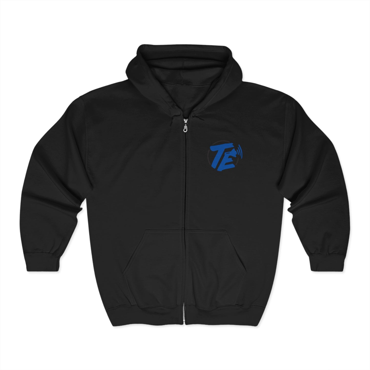 TE | Unisex Full Zip Hooded Sweatshirt (Chest Design)