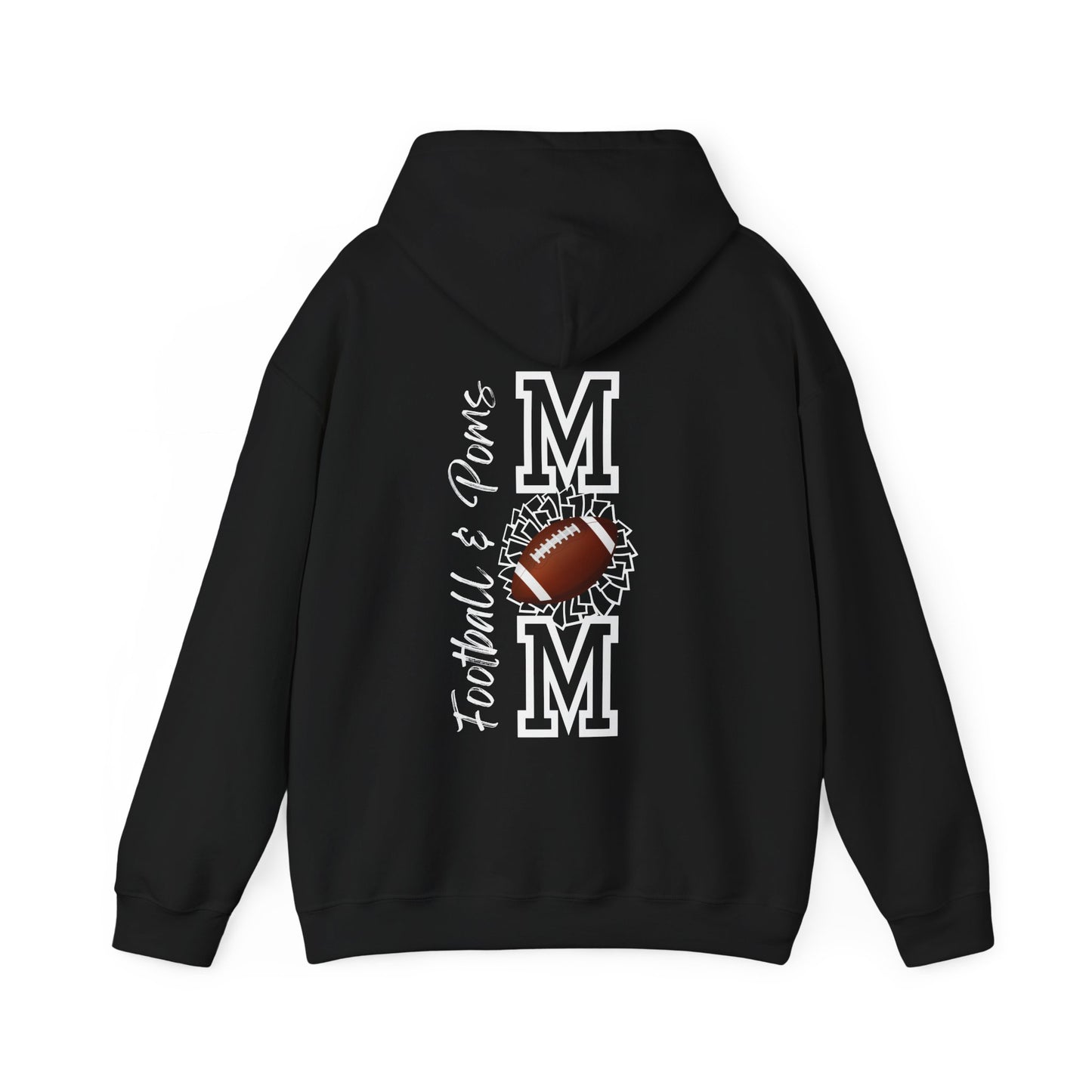 Football & Poms Mom Hoodie Sweatshirt