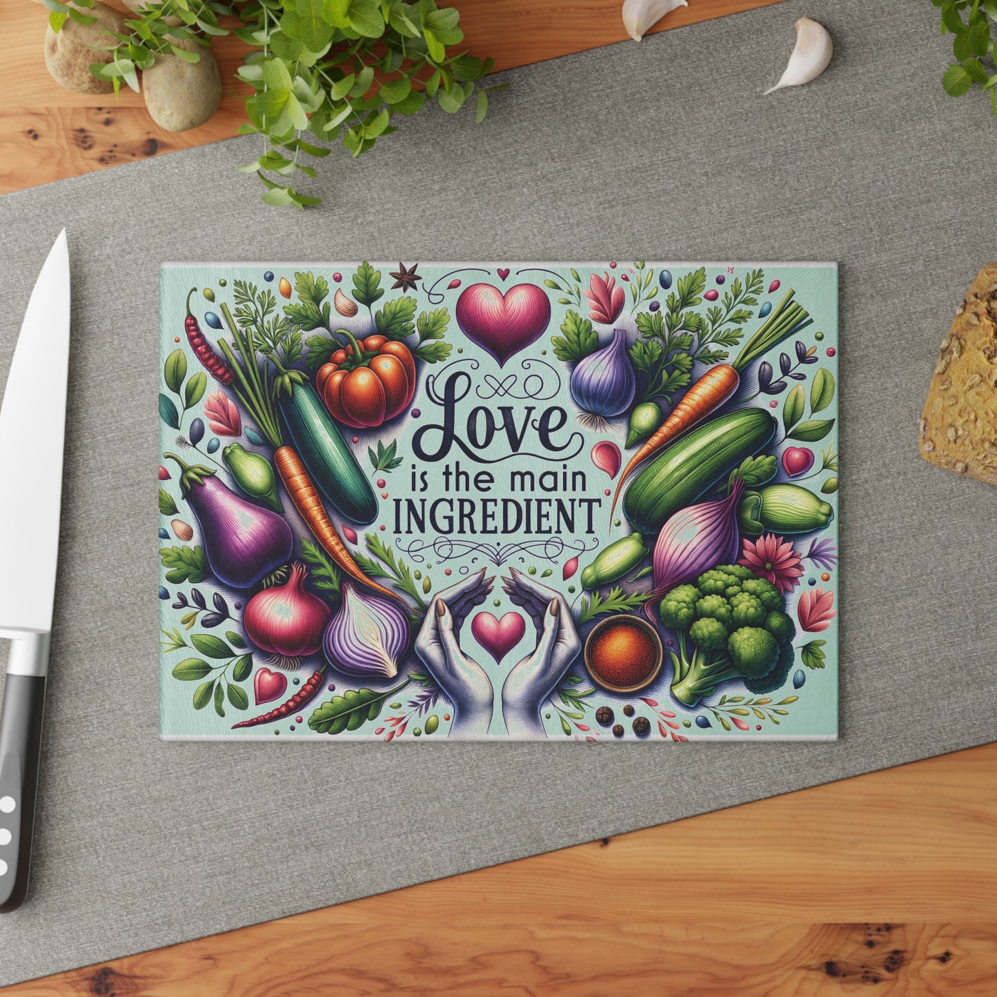 Love Glass Cutting Board