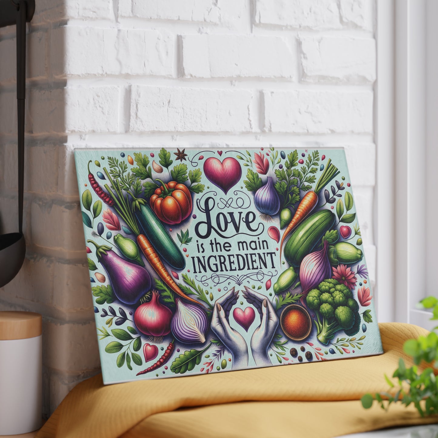 Love Glass Cutting Board