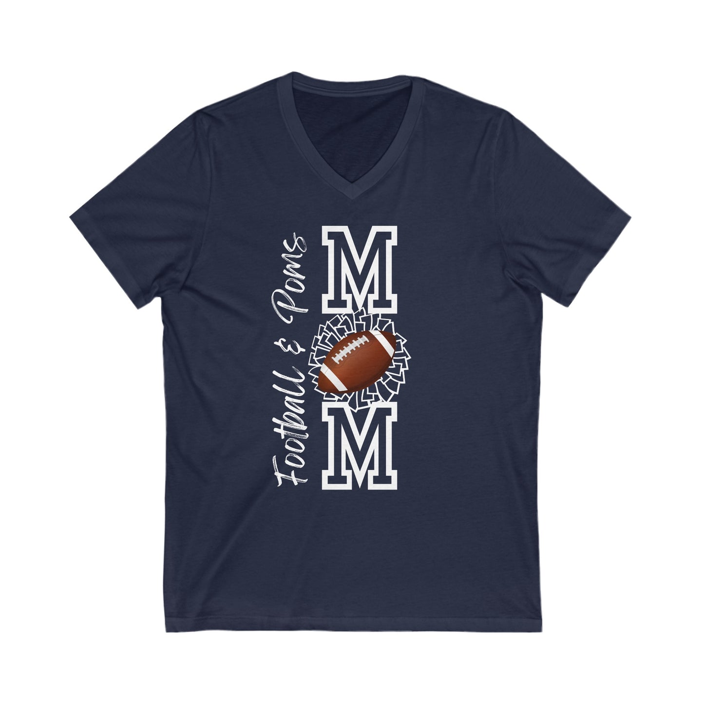 Football & Poms Short Sleeve V-Neck Tee