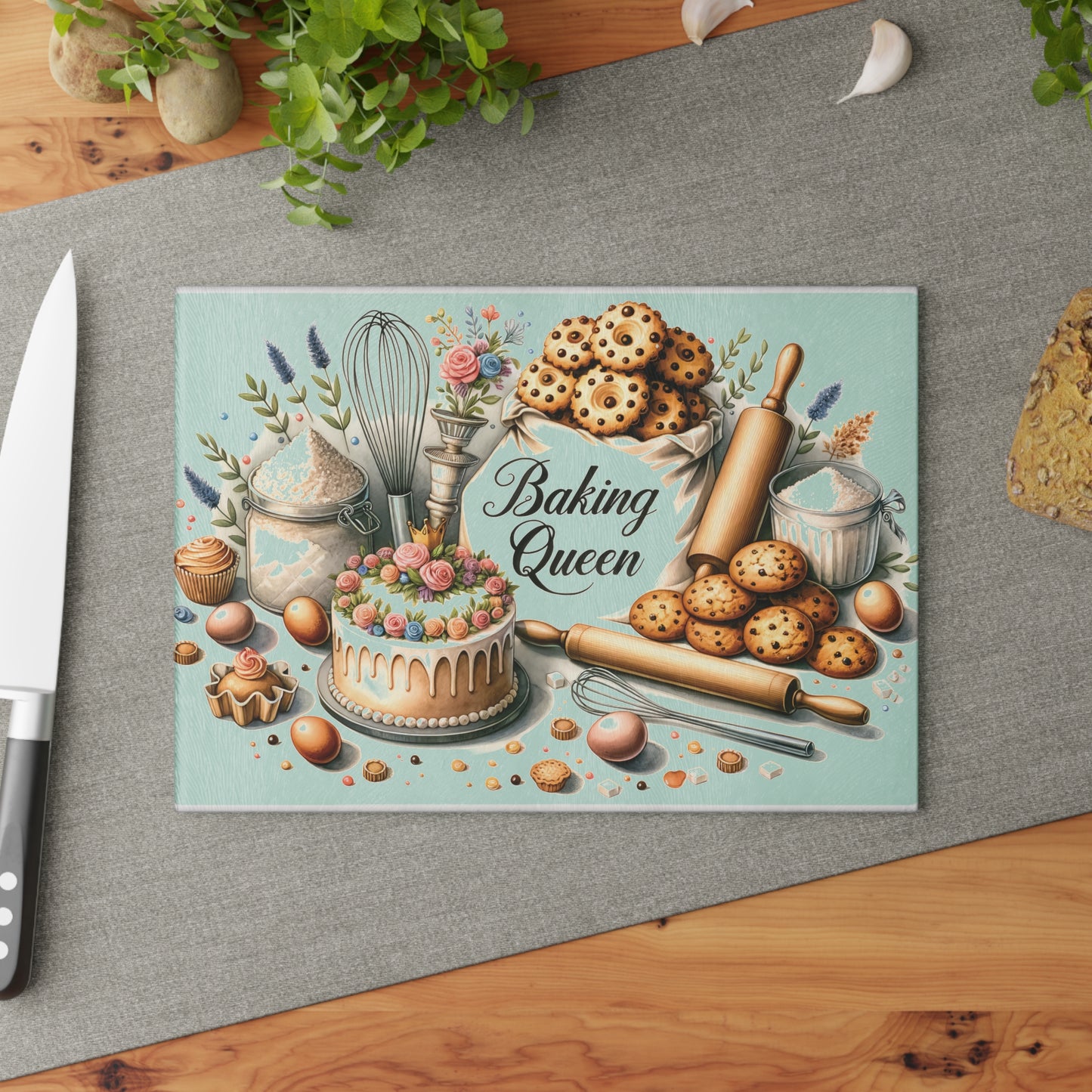 Baking Queen Glass Cutting Board