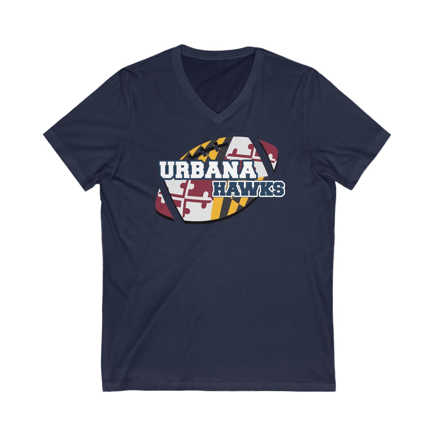 Urbana Hawks Unisex V-Neck Tee - Sporty & Casual