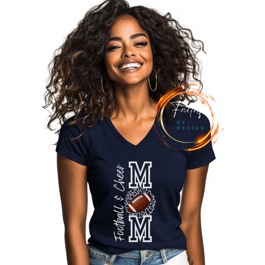 Football & Cheer Short Sleeve V-Neck Shirt