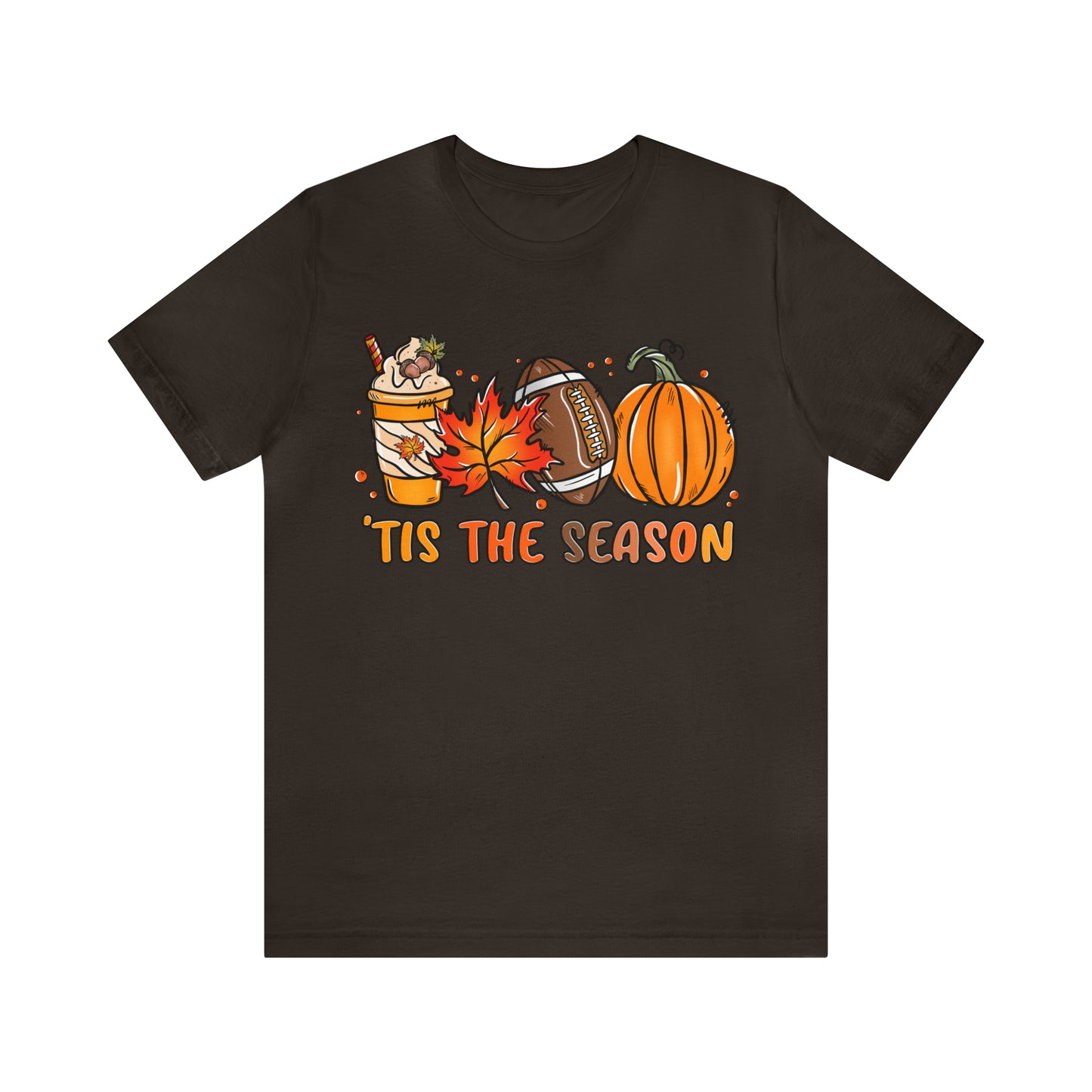 Tis the Season Football Pumpkins Autumn Tee