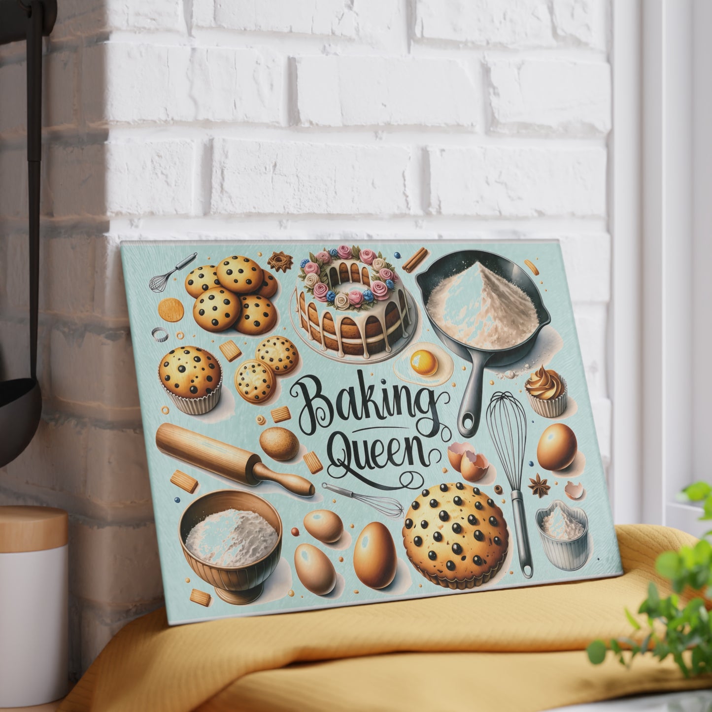 Baking Queen Glass Cutting Board