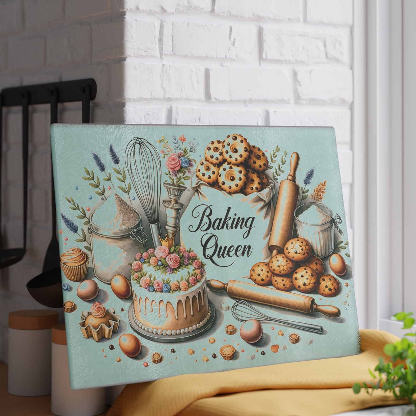 Baking Queen Glass Cutting Board