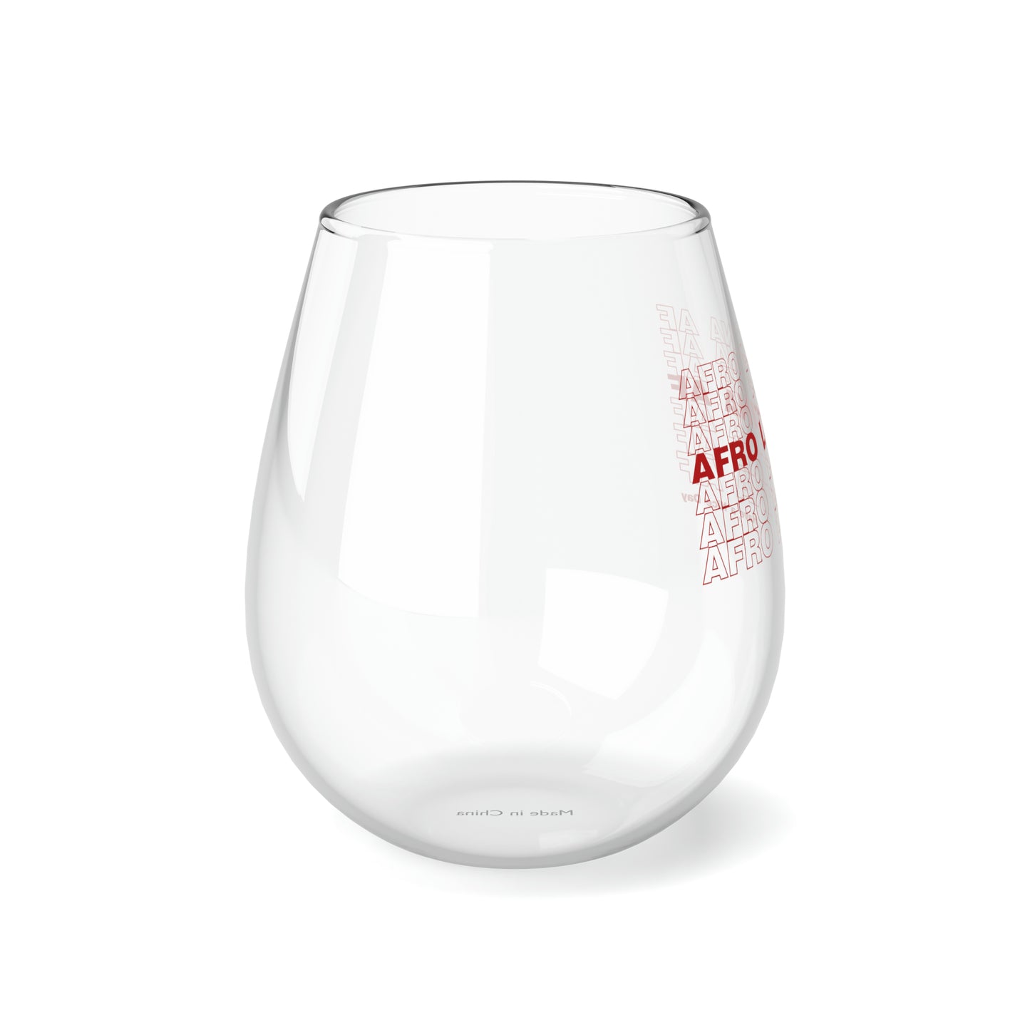 Afro Latina Stemless Wine Glass
