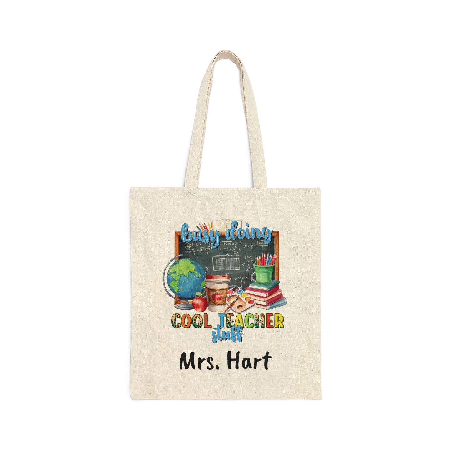 Personalized Cool Teacher Cotton Canvas Tote Bag