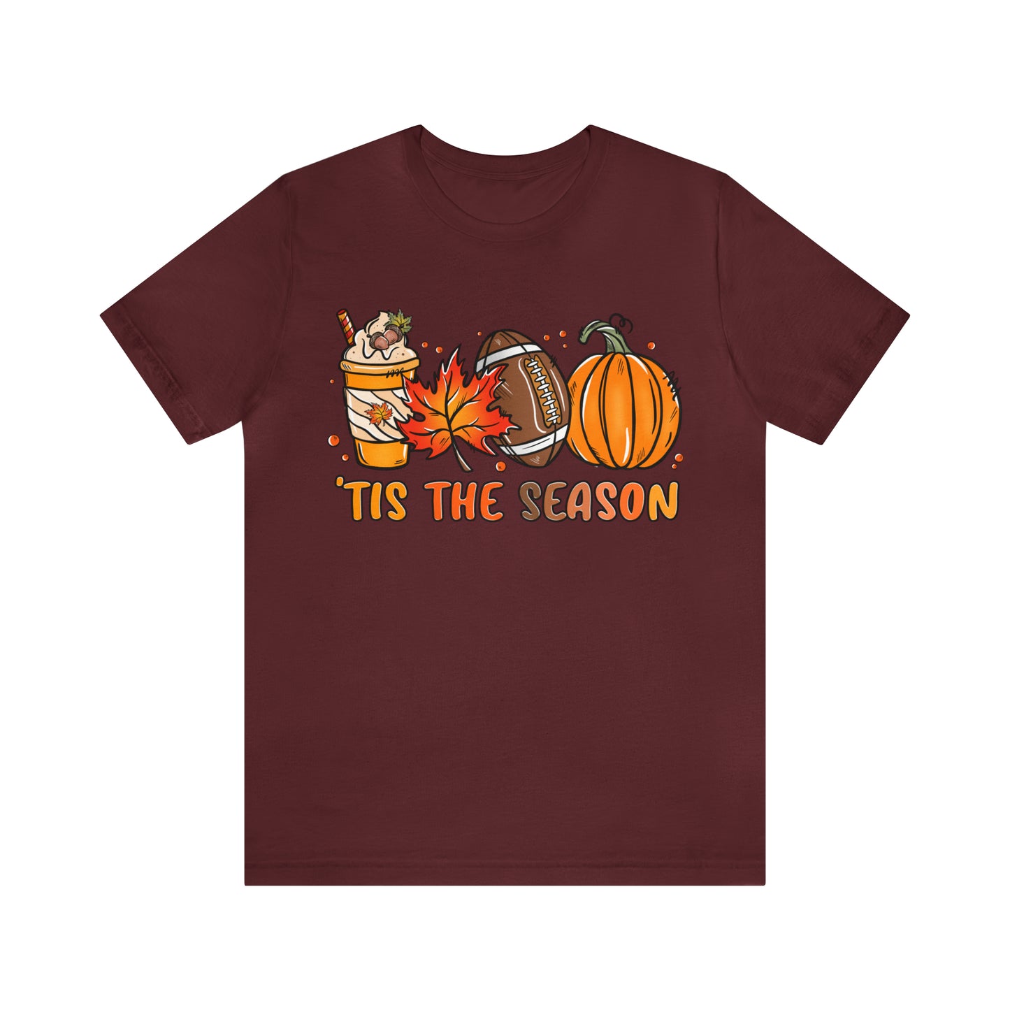 Tis the Season Football Pumpkins Autumn Tee