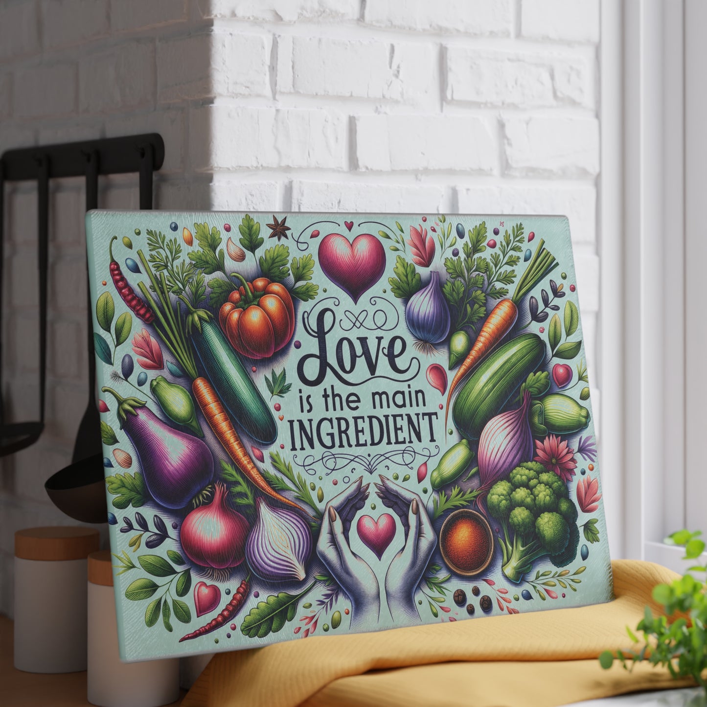 Love Glass Cutting Board