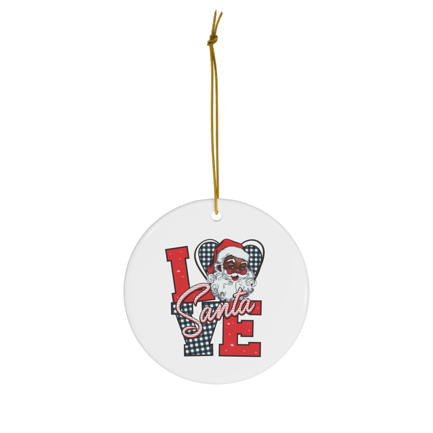 Black Santa Christmas Ornament