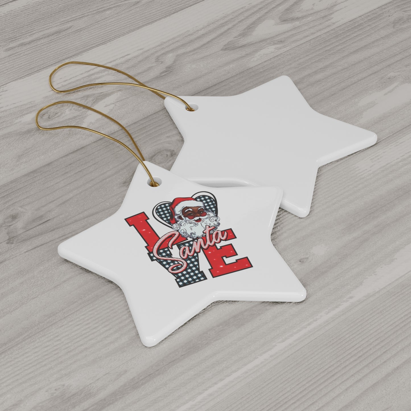 Black Santa Christmas Ornament