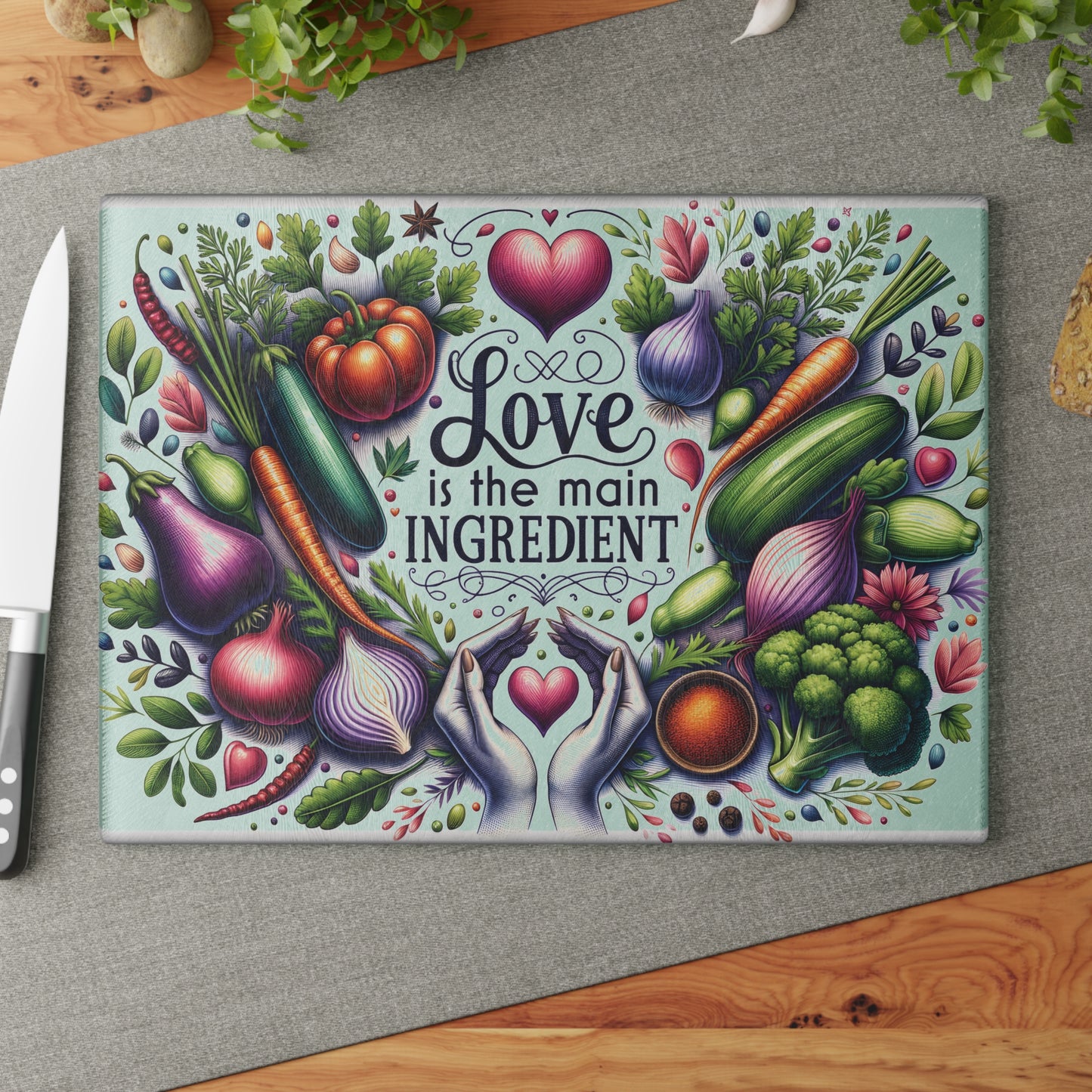 Love Glass Cutting Board