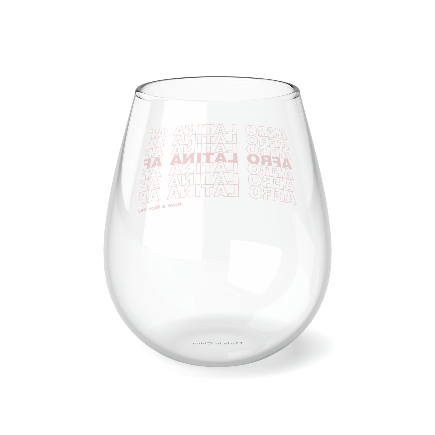 Afro Latina Stemless Wine Glass