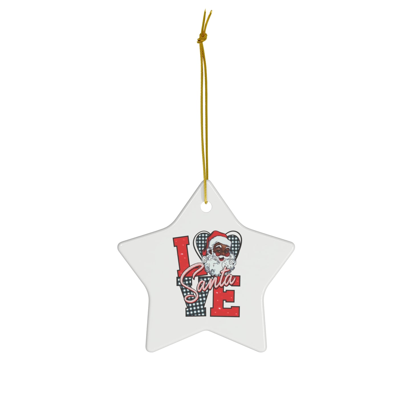 Black Santa Christmas Ornament