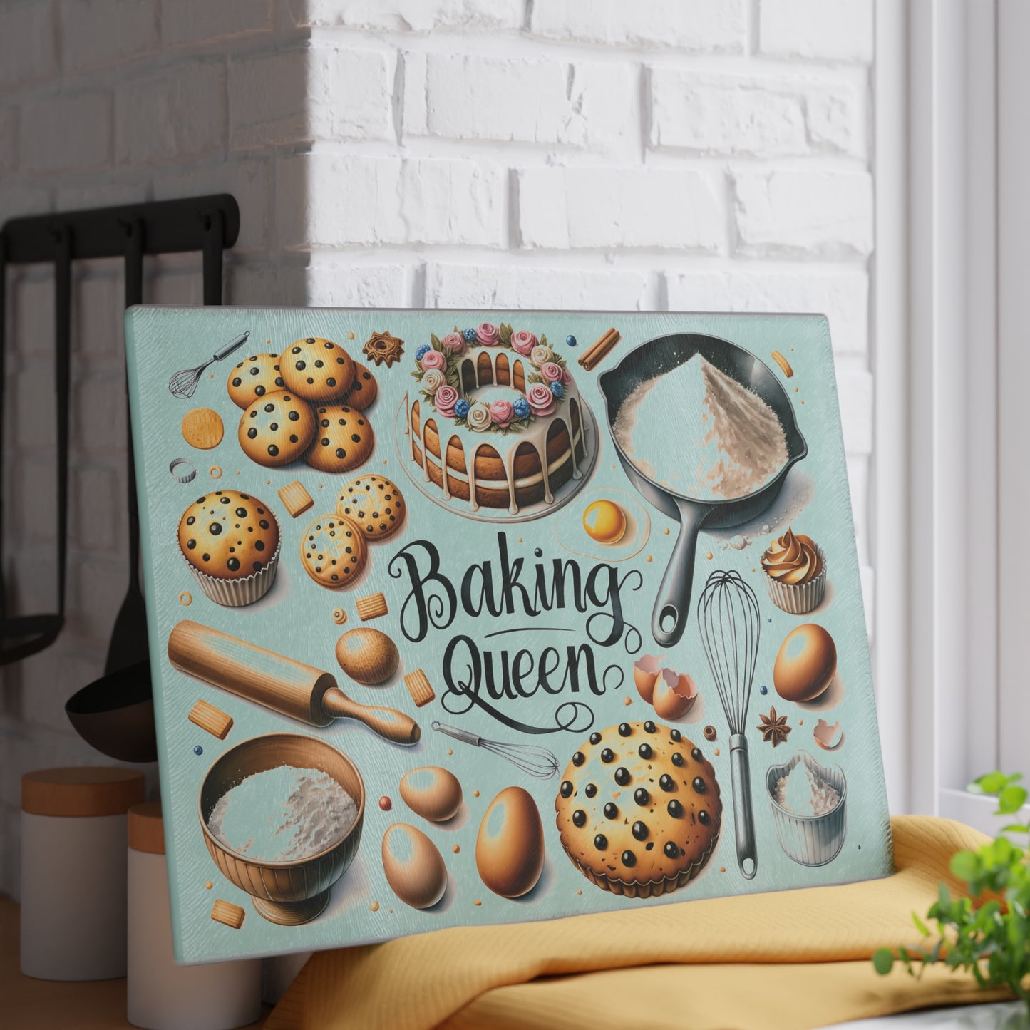Baking Queen Glass Cutting Board
