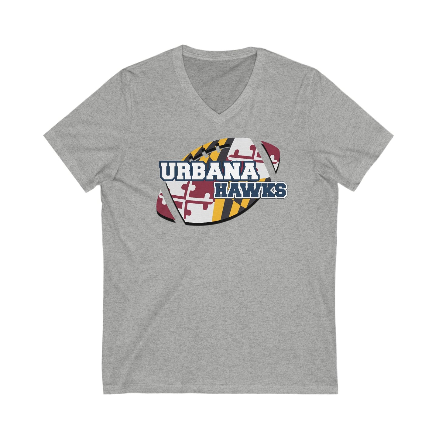 Urbana Hawks Unisex V-Neck Tee - Sporty & Casual