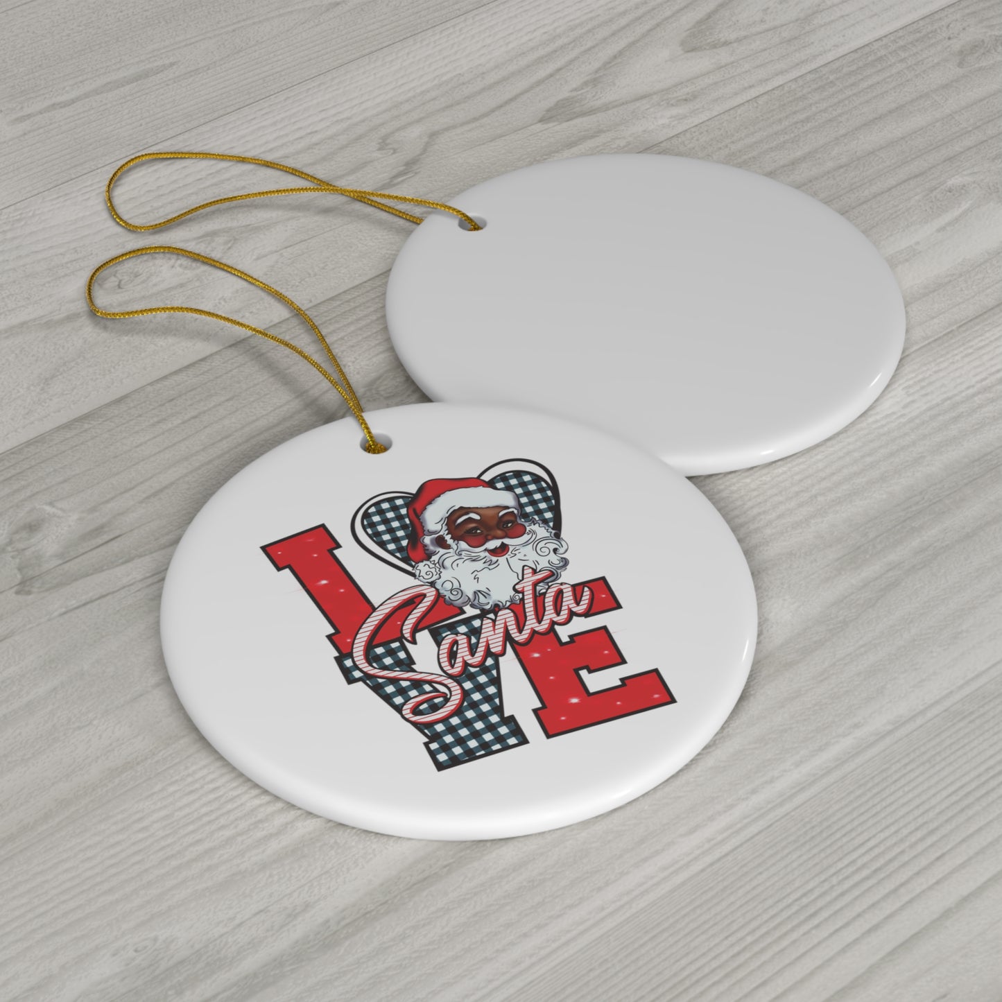 Black Santa Christmas Ornament