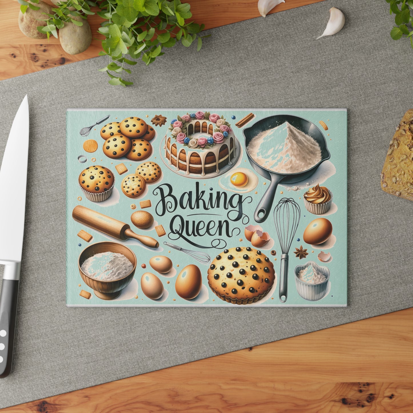 Baking Queen Glass Cutting Board
