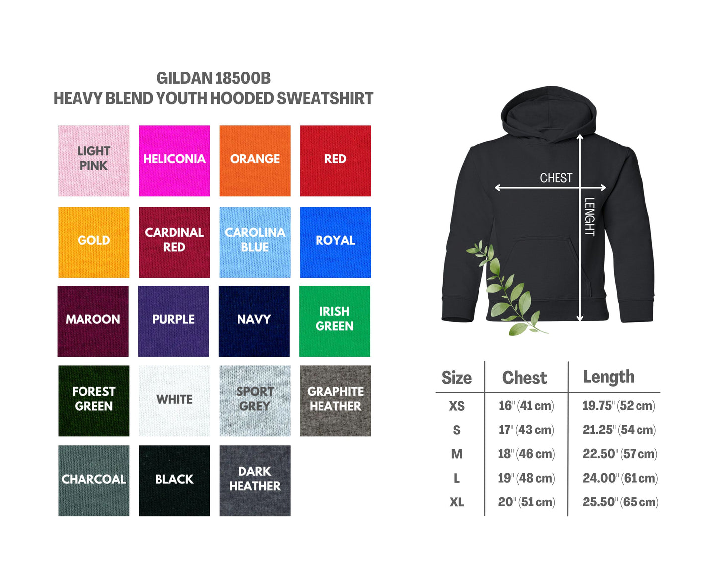 Hawks Football Youth Heavy Blend Hooded Sweatshirt