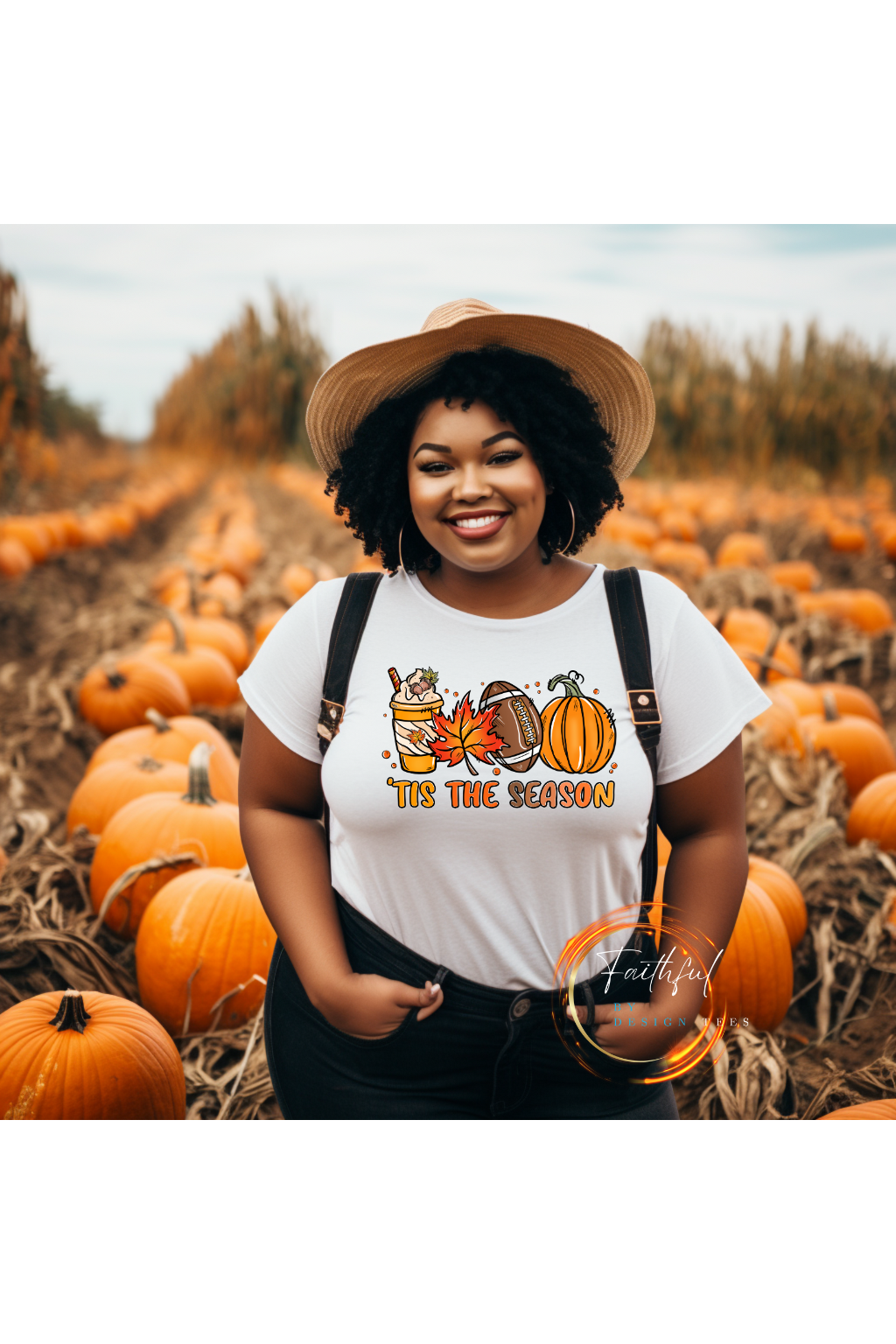 Tis the Season Football Pumpkins Autumn Tee