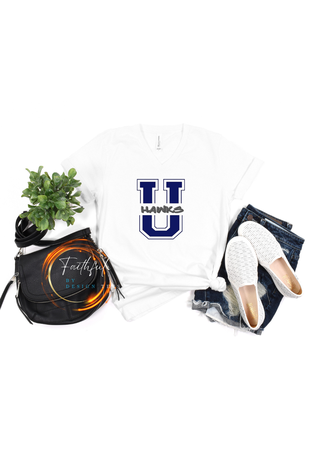 U Hawks Unisex V-Neck Tee