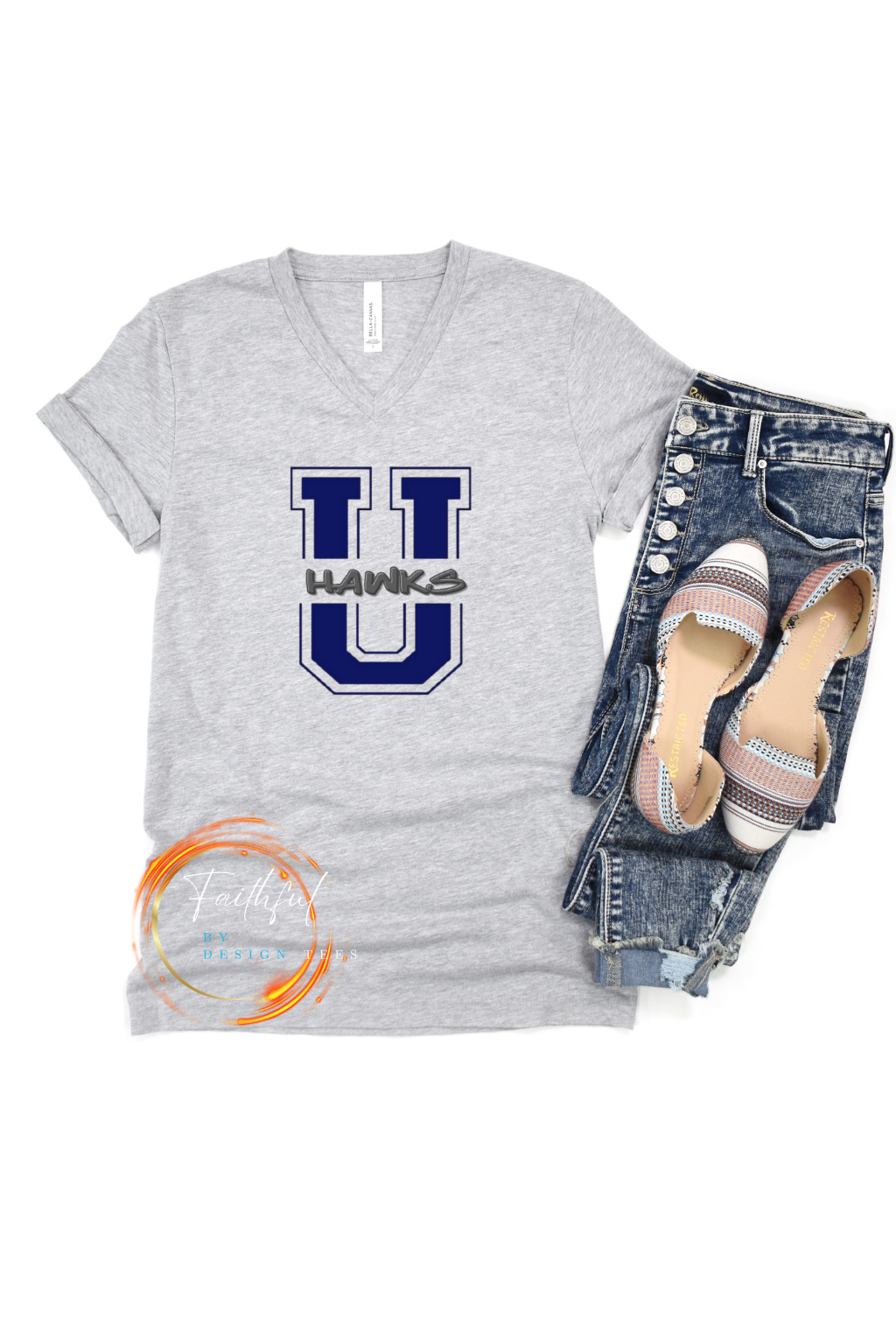 U Hawks Unisex V-Neck Tee