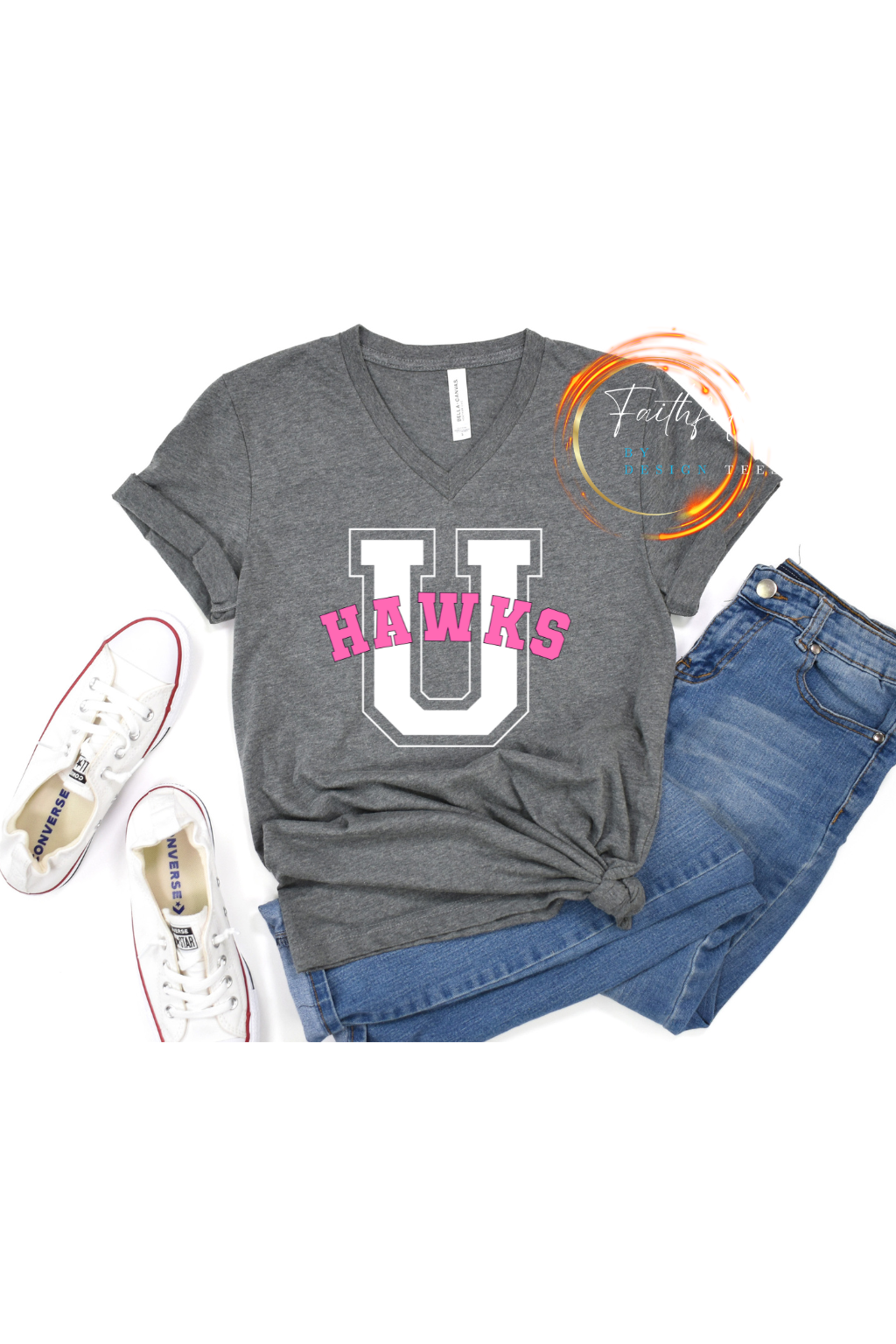 U Hawks Unisex V Neck Shirt