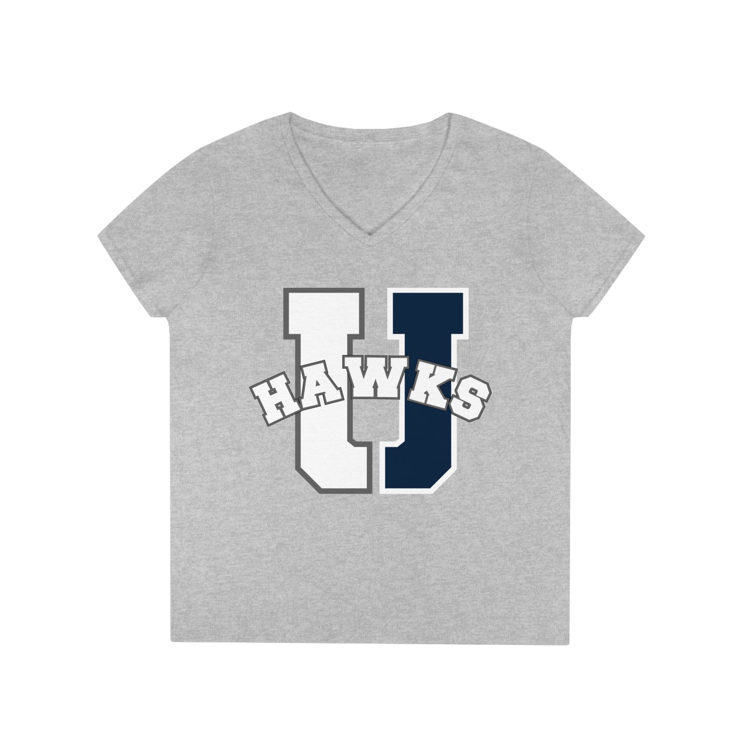 U Hawks Split Ladies V-Neck Shirt