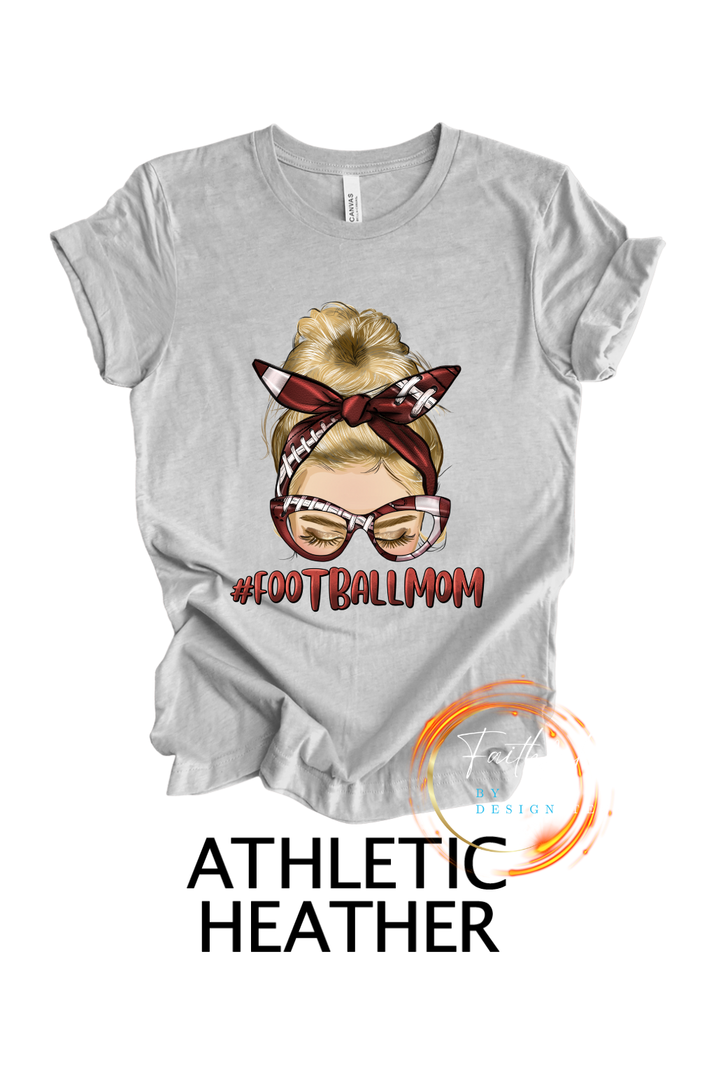Messy Bun Football Mom Unisex T-Shirt