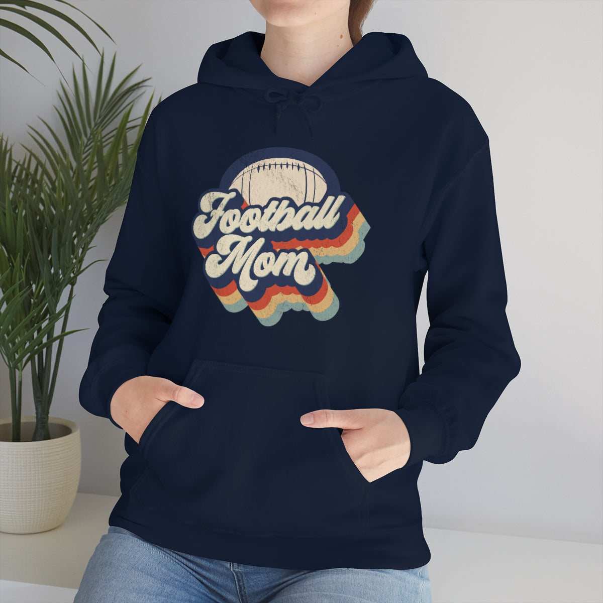 Retro Football Mom Hoodie Sweatshirt
