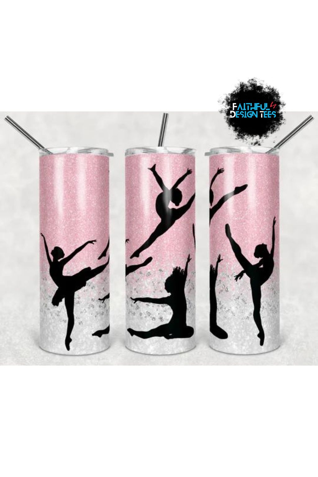 Ballerina Steel Skinny Tumbler With Straw 20 oz