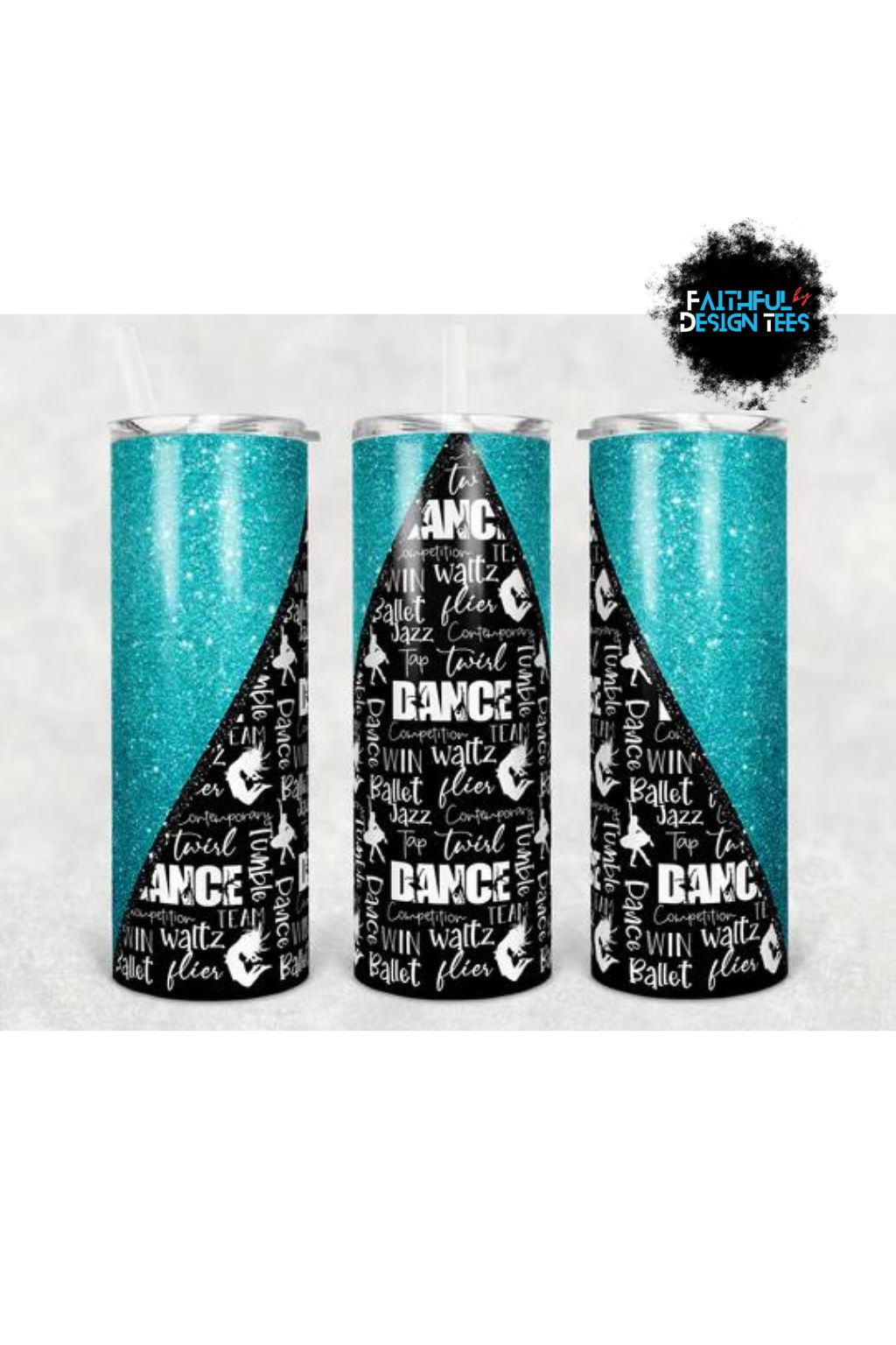 Dance Steel Skinny Tumbler With Straw 20 oz