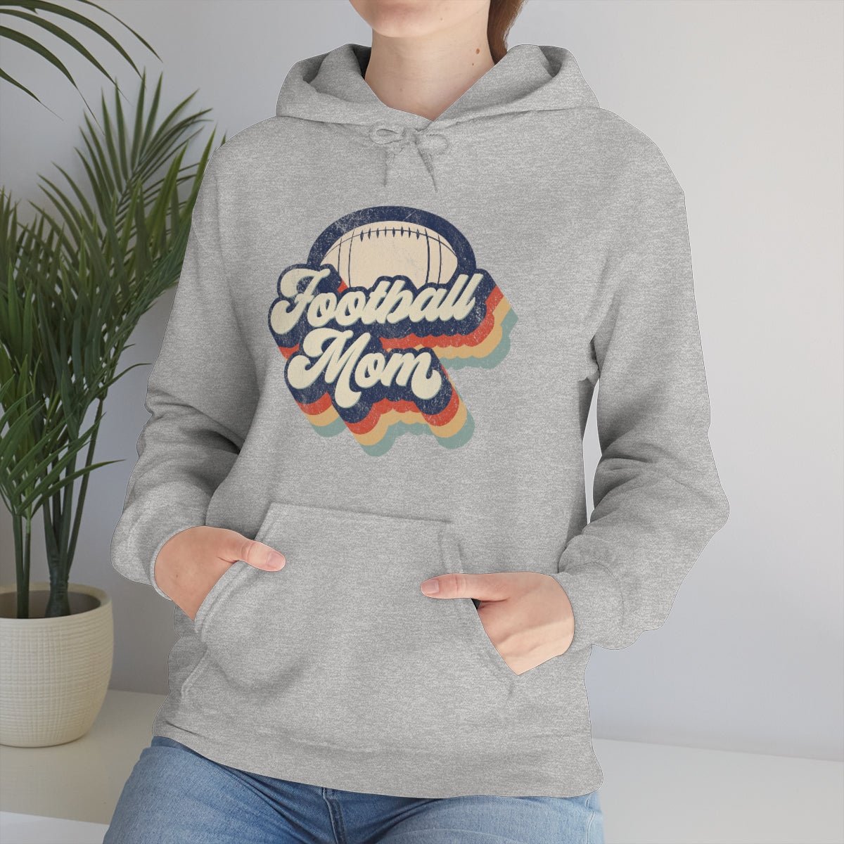 Retro Football Mom Hoodie Sweatshirt