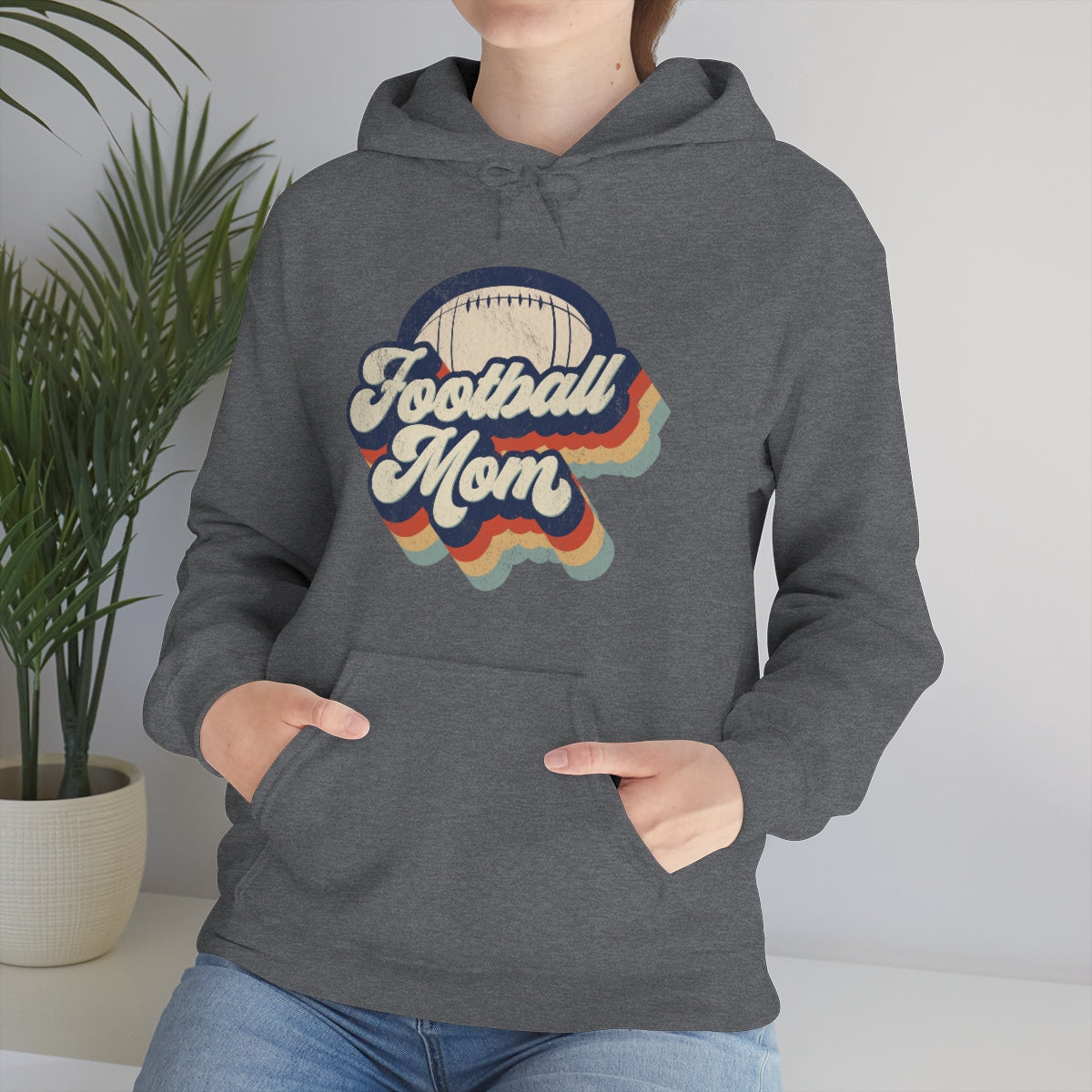 Retro Football Mom Hoodie Sweatshirt