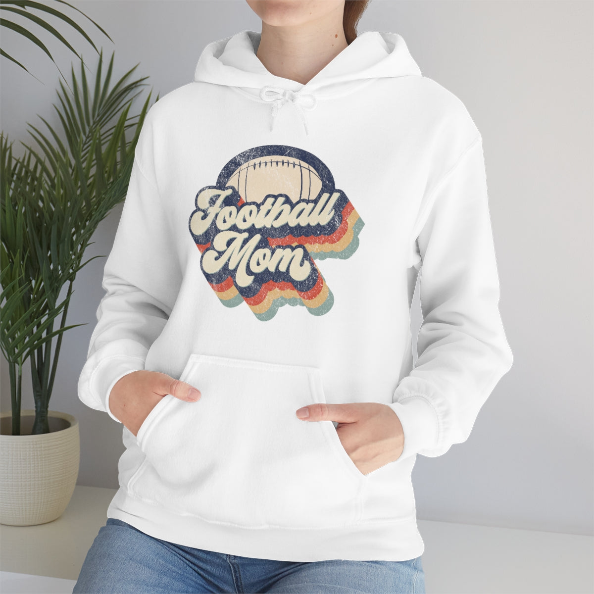 Retro Football Mom Hoodie Sweatshirt