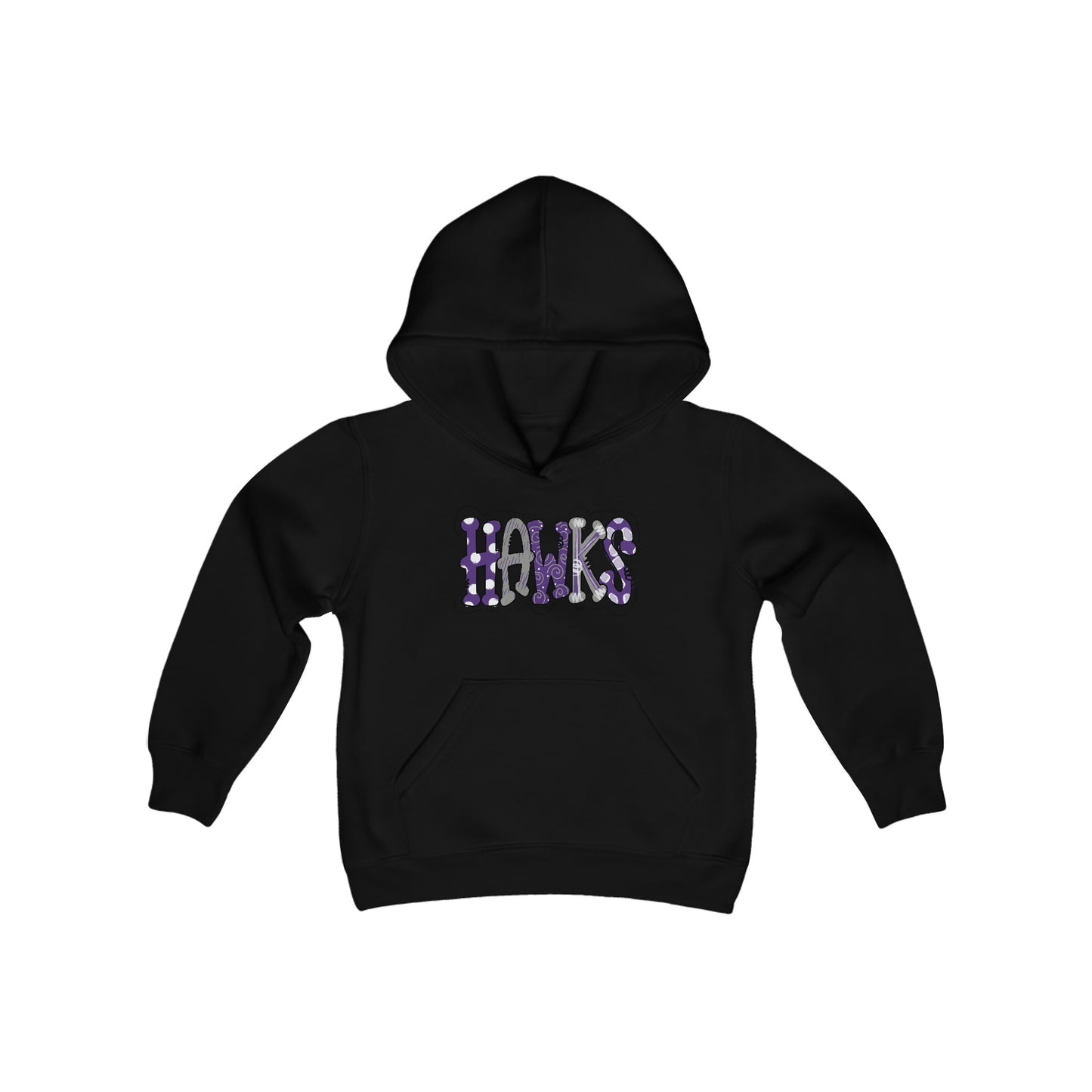 Youth Graffiti Style HAWKS Heavy Blend Hooded Sweatshirt