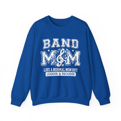 band mom like a normal but louder and prouder royal blue crew sweatshirt