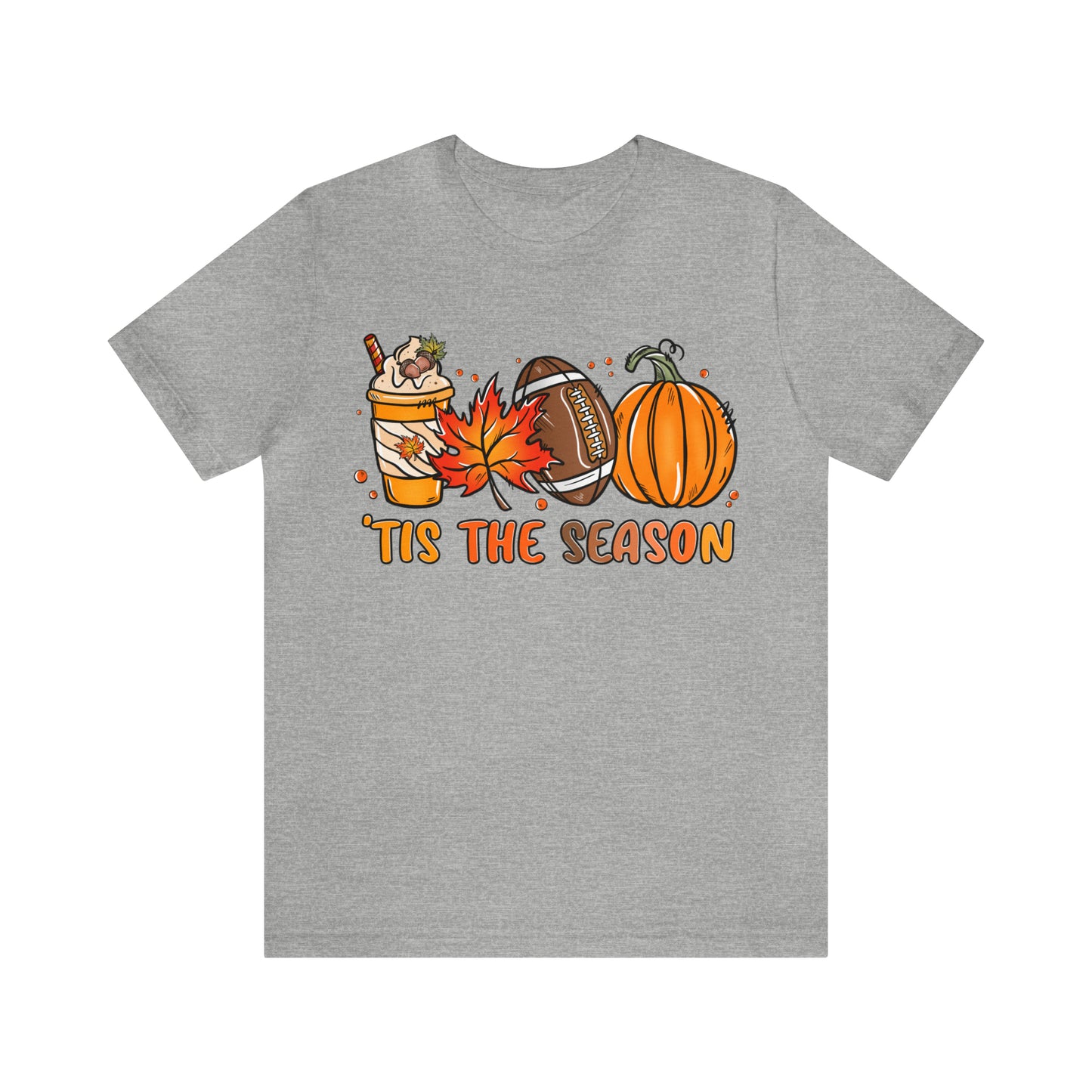 Tis the Season Football Pumpkins Autumn Tee