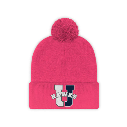 U Hawks Split Pom Pom Beanie