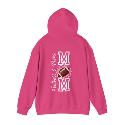 Football & Poms Mom Hoodie Sweatshirt