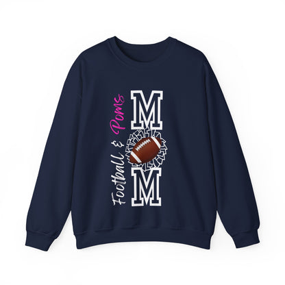 Football & Poms Mom Crew Sweater (Pink)