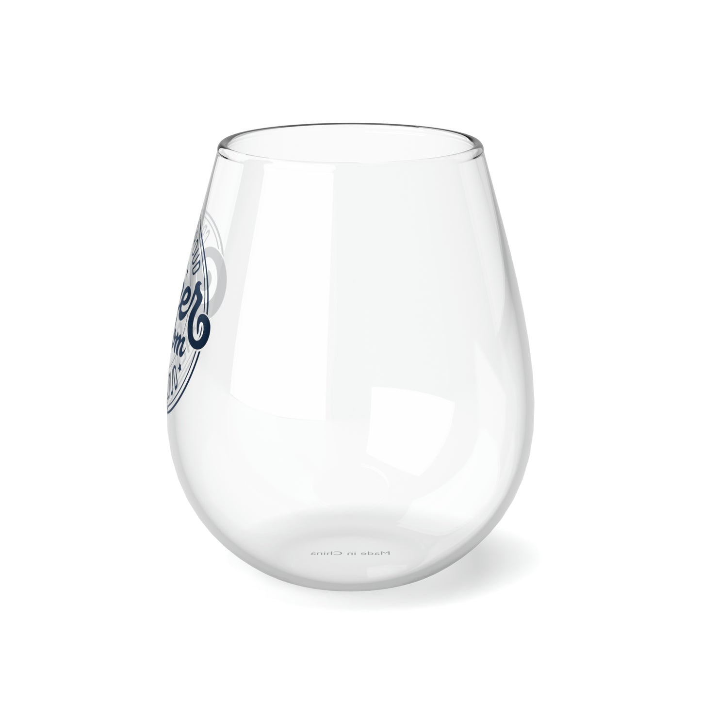 Crazy Proud Cheer Mom Stemless Wine Glass