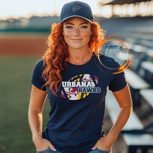 Hawks Women's Softstyle Tee - Sporty Maryland Pride Shirt