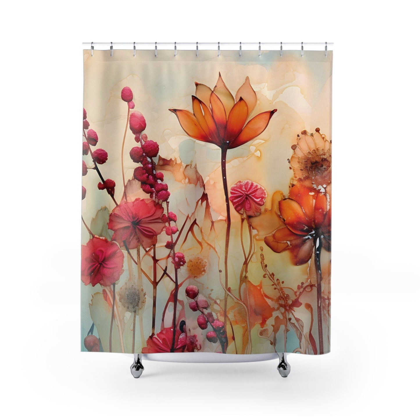 Shabby Chic Flower Shower Curtain