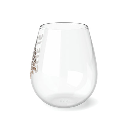 She Is Stemless Wine Glass