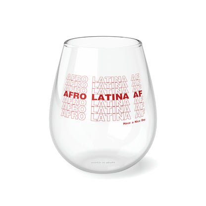 Afro Latina Stemless Wine Glass