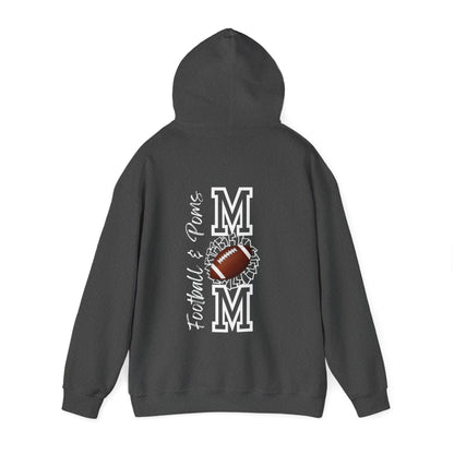 Football & Poms Mom Hoodie Sweatshirt