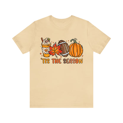 Tis the Season Football Pumpkins Autumn Tee